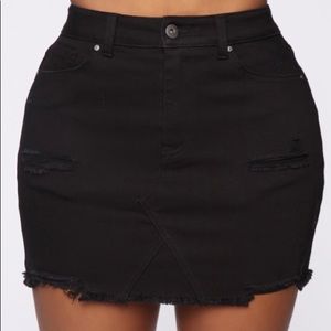 Freya Frayed Denim Skirt- Fashion Nova